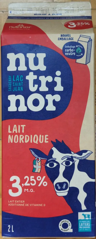 Lait nordique 3,25% M. G.