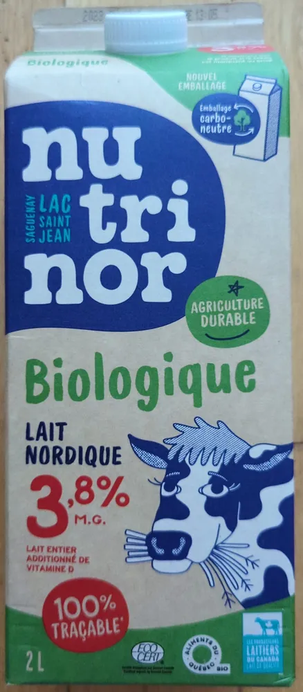 Lait Nordique Biologique 3,8 % M.G.