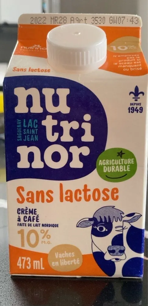 Creme a cafe sans lactose