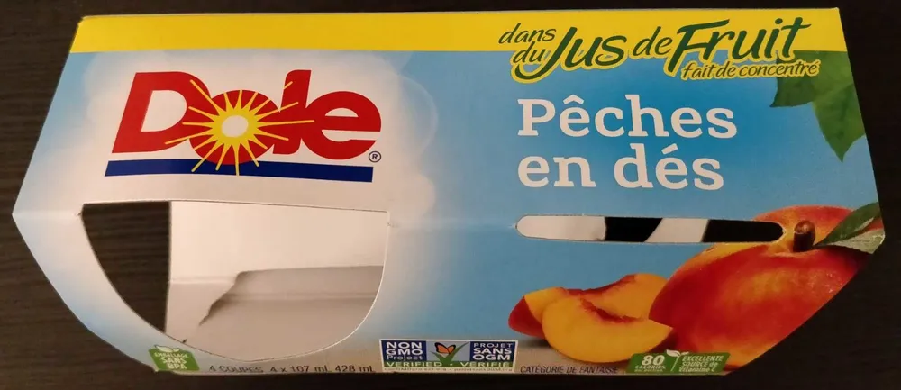 Pêches en dés