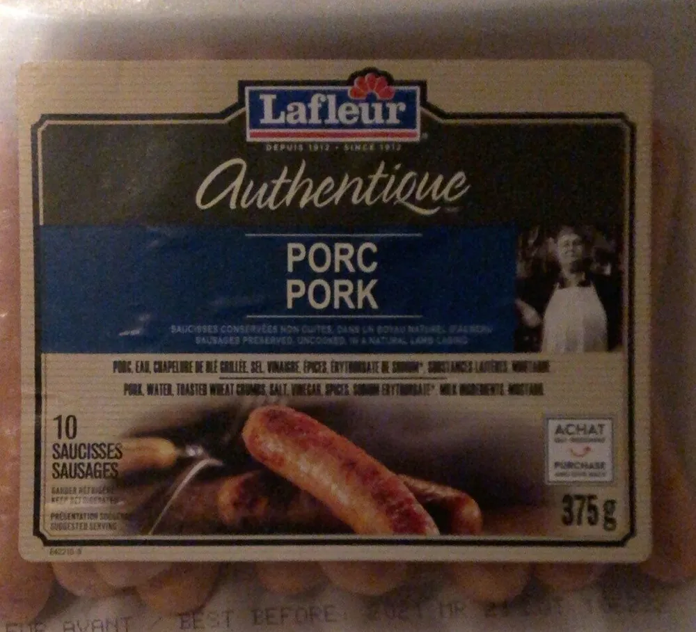 Saucisses de porc