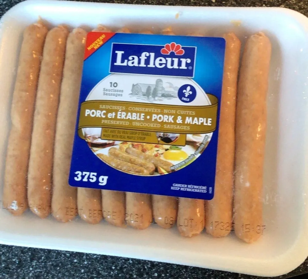 Saucisses porc et érable