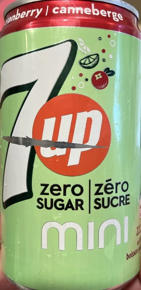 7up Cranberry Zero Sugar Mini can