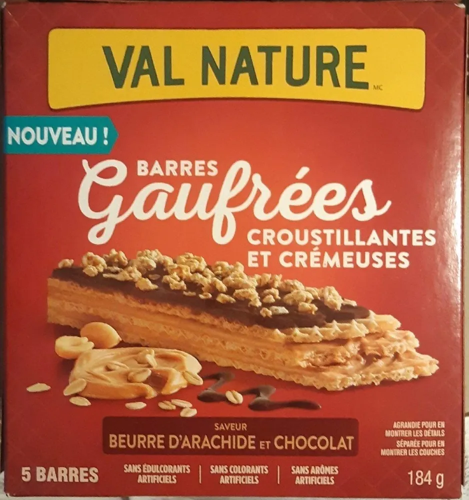 Barres gaufrées  croustillantes et crémeuses