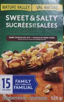 Sweet and salty chewy nut granola bar dark chocolate nut