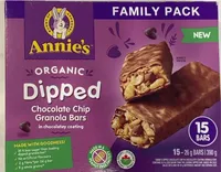 Organic dipped chocolate chip granola bars
