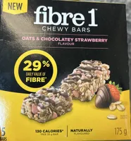 fibre 1 chewy bars oats & chocolatey strawberry flavour