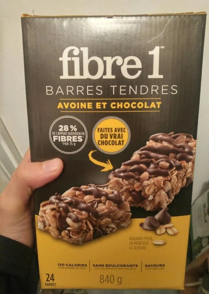 Barre tendre avoine et chocolat