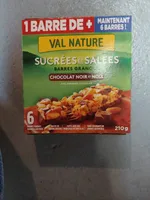 Barres Val Nature Sucrées et Salées, Chocolat noir et noix