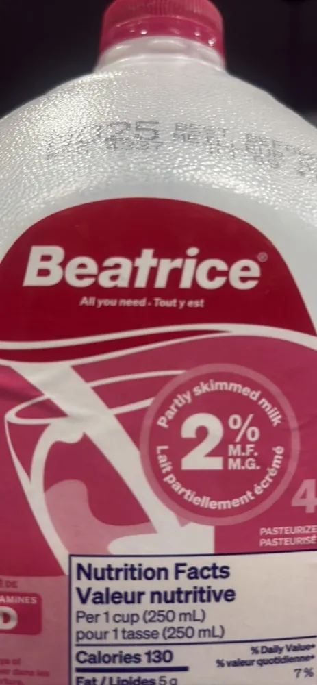 Partly skimmed milk
