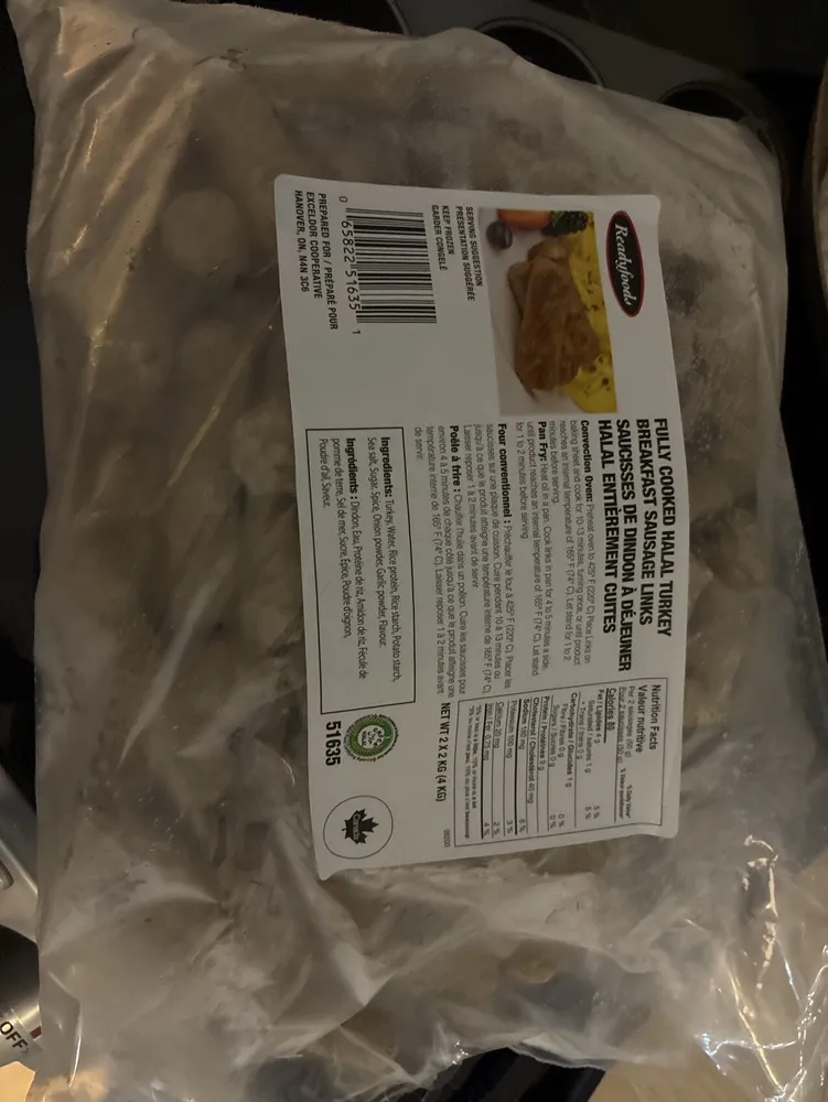 Fully Cooked Halal Turkey Breakfast Sausage Links
