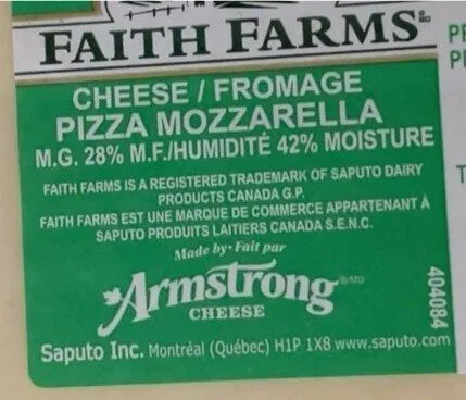 Faith farm pizza mozzarella