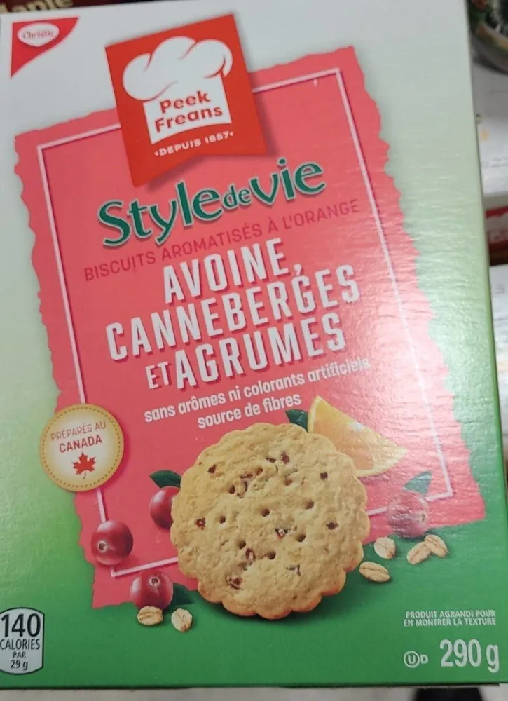Biscuits avoine canneberges et agrumes