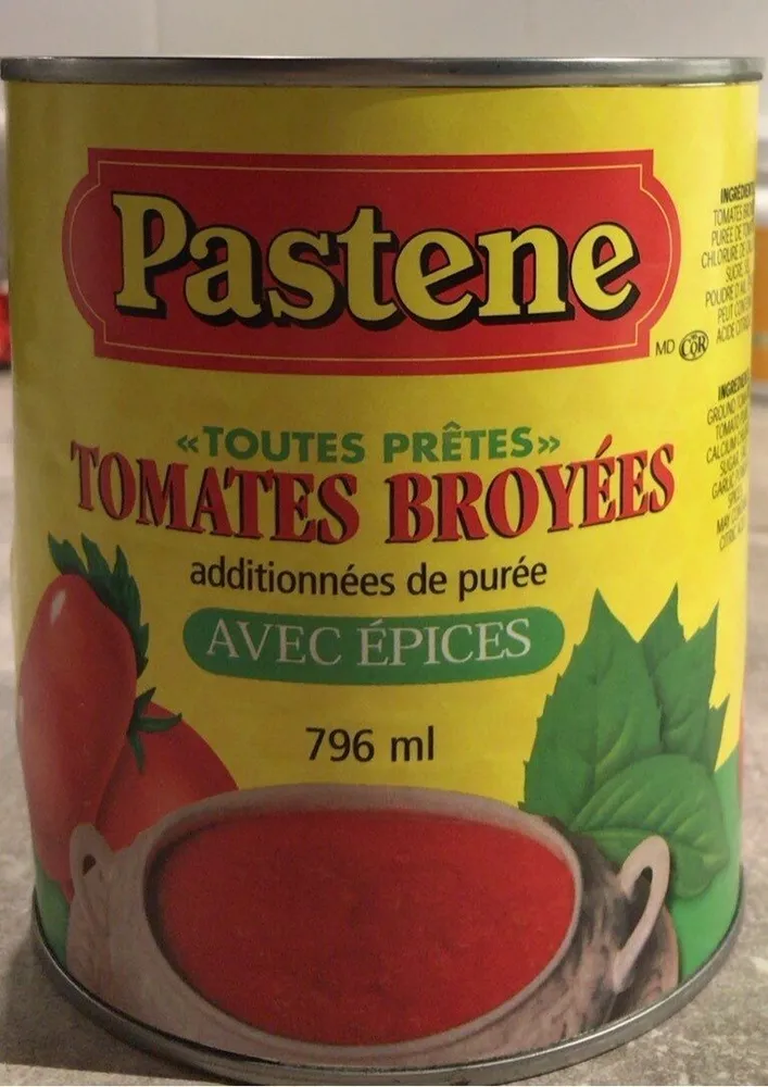 Tomates broyées additionnées de purée avec épices
