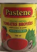 Tomates broyées additionnées de purée avec épices