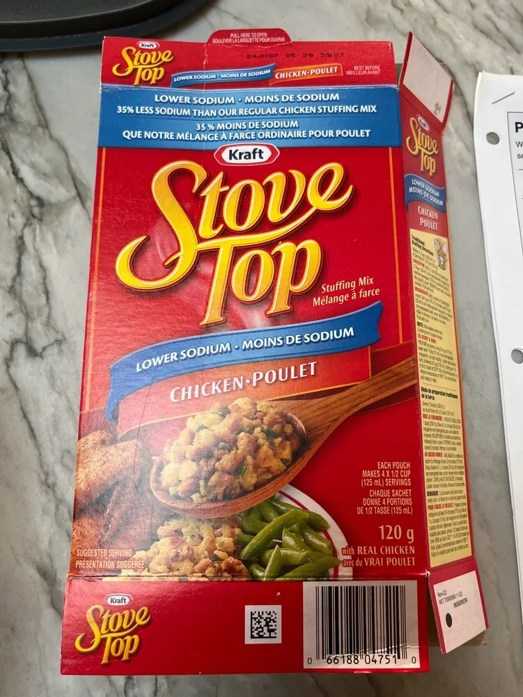 Reduced Sodium Chicken Stove Top Stuffing Mix
