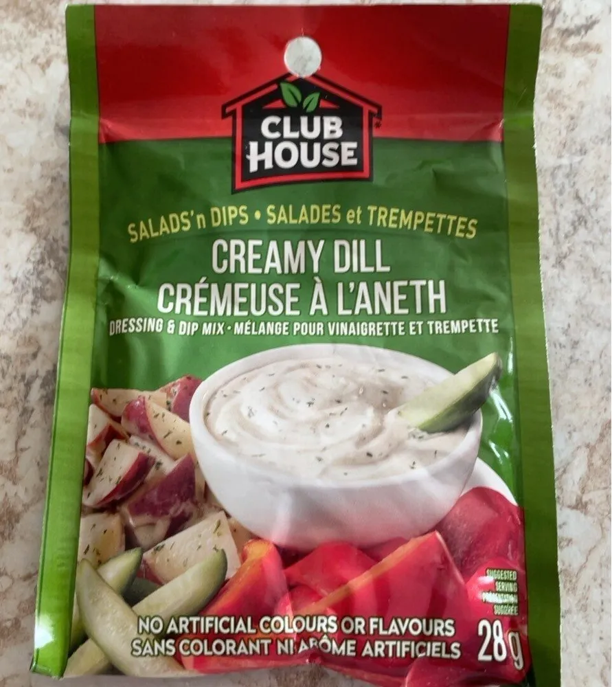 Creamy dill dressing and dip mix