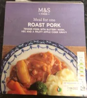 Roast pork meal for one