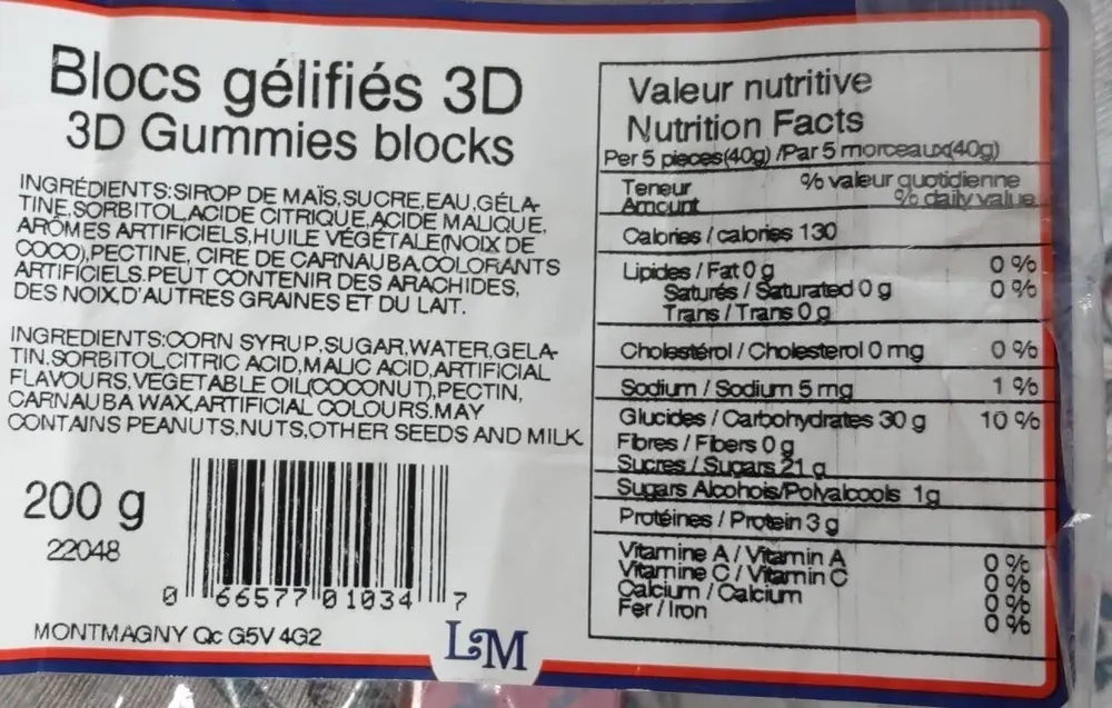 Blocs gelifies 3D