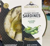 Gourmet Brisling Sardines topped with Jalapeño Slices