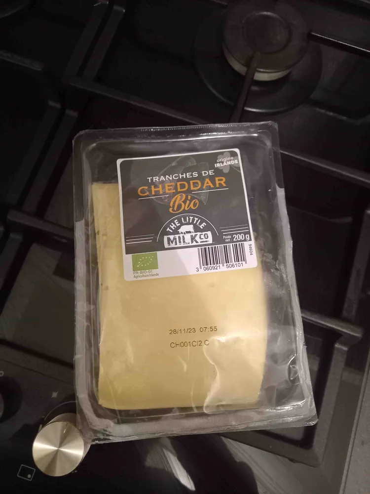 Tranches de cheddar bio