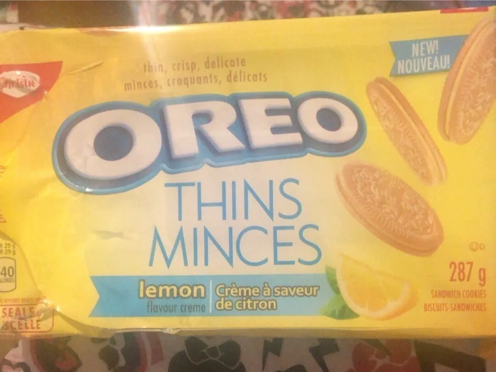 Oreo minces creme a saveur de citron