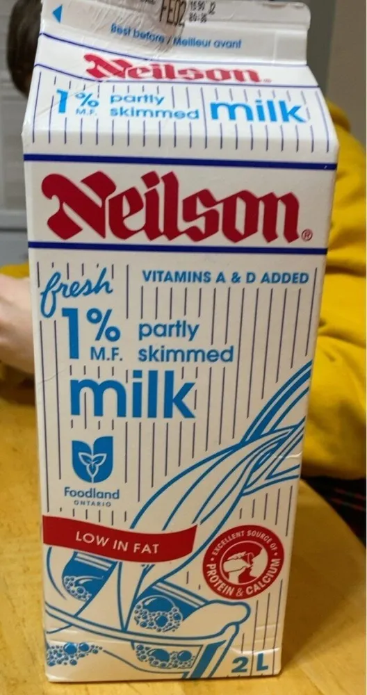 1% partly skimmed milk