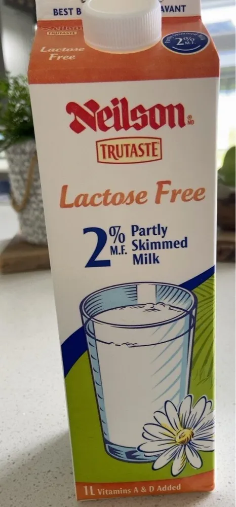 Lactose free 2% partly skimmed milk