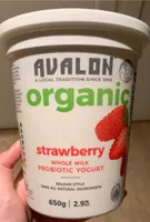 Avalon Organic Strawberry Probiotic Yogurt Whole Milk