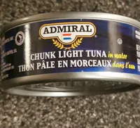 Thon pâle en morceaux dans l'eau