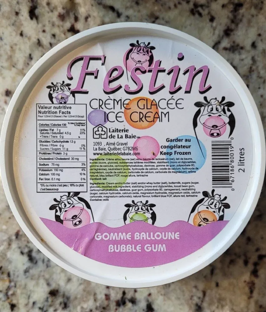 Crème glacée  gomme balloune