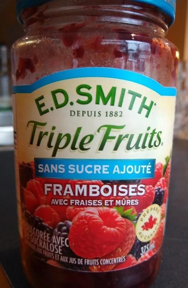 Triple fruits sans sucre framboises