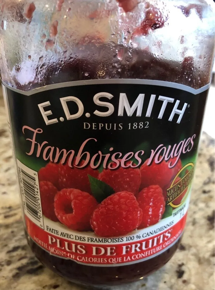 Confiture framboises rouges