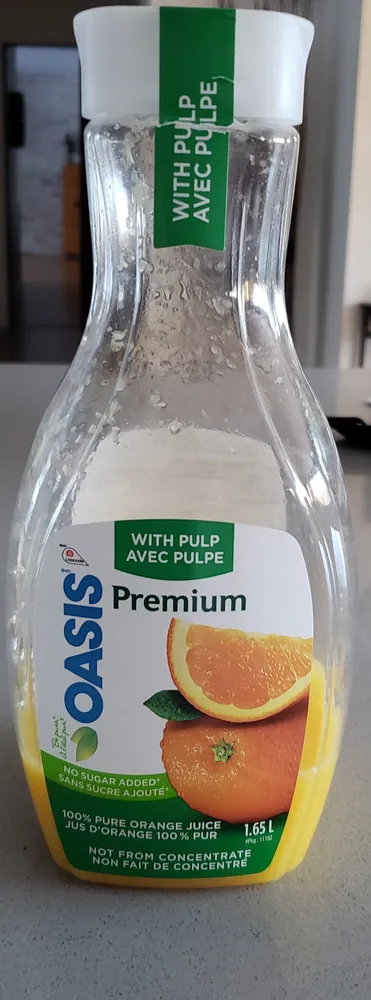 Jus d'orange 100% pur (avec pulpe)