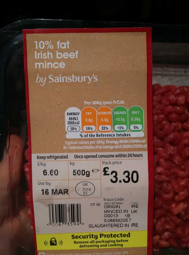 Irish Beef Mince 10%
