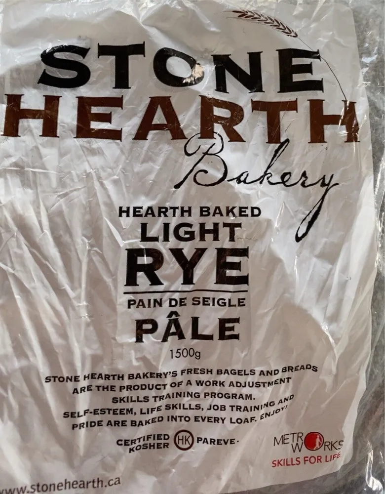 Baked light rye bread