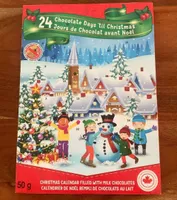 Calendrier de Noël rempli de chocolat su lait