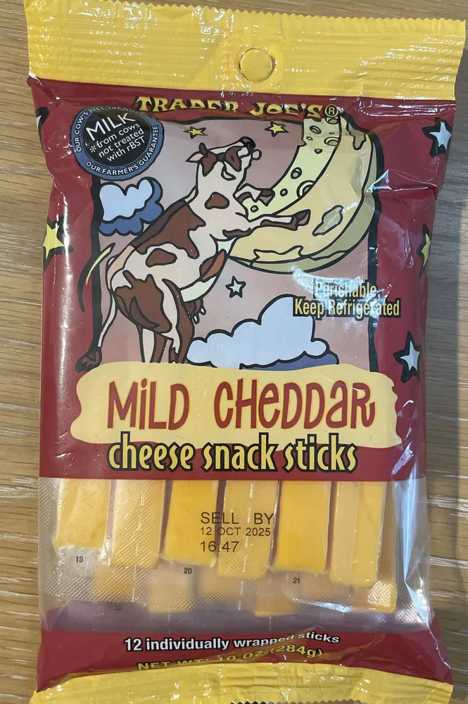 Mild Cheddar cheese snack sticks