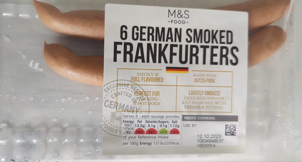 German Smoked Frankfurters