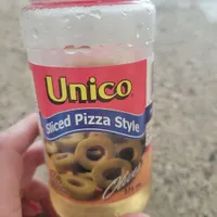 Sliced pizza style olives