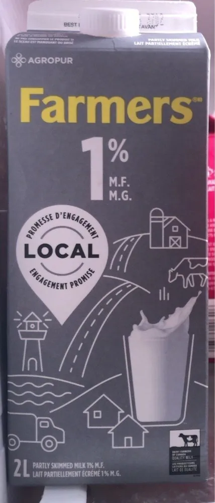 Farmers 1% partly skimmed milk
