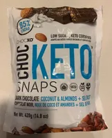 KETO 85% Cacao Dark Chocolate Coconut Almond Sea Salt Snaps