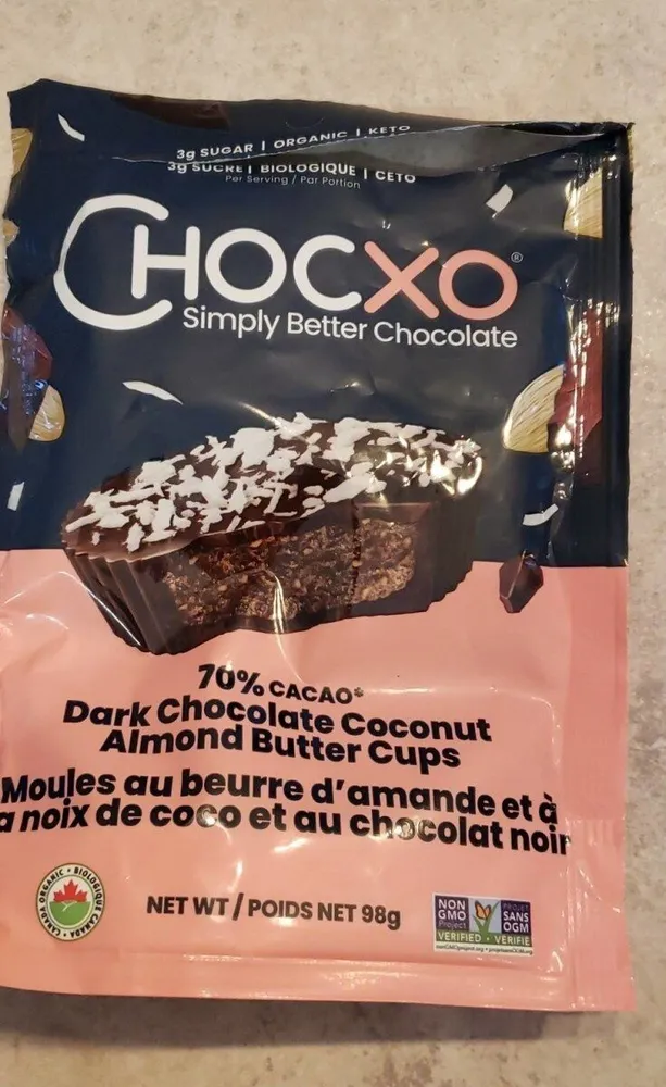 70% Cacao Dark Chocolate Coconut Almond Butter Cups