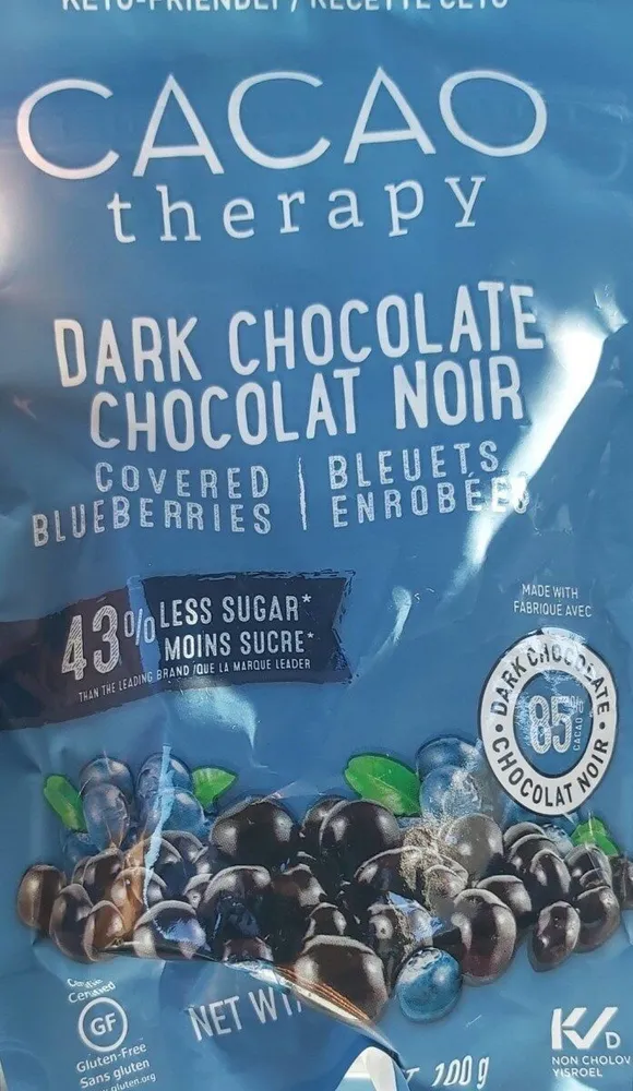 Dark chocolate covered blueberries