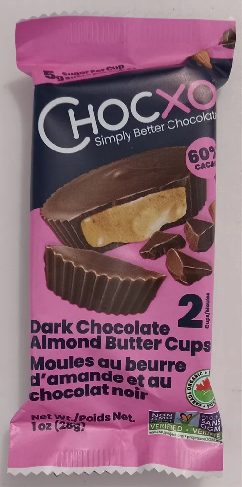 60% Cacao Dark Chocolate Almond Butter Cups