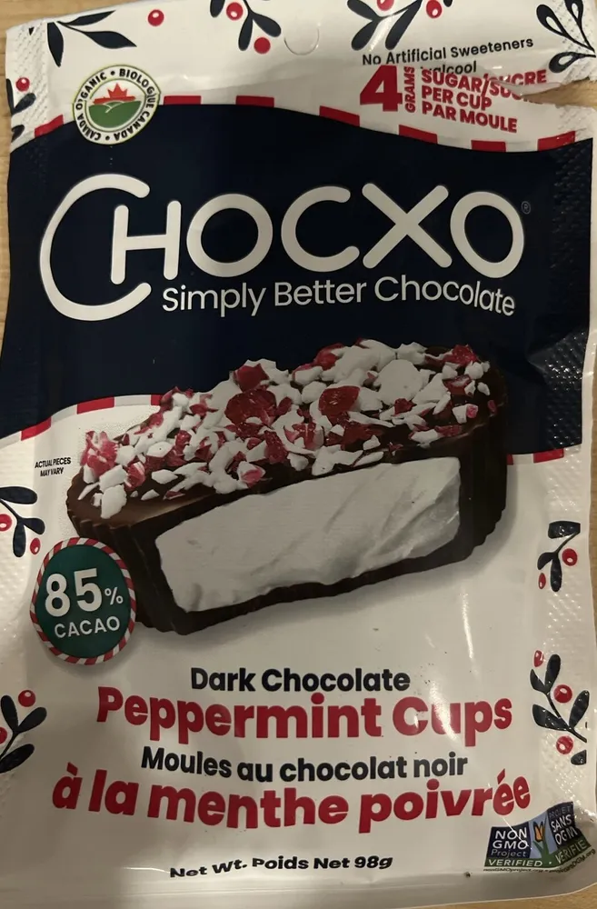 85% Cacao Dark Chocolate Peppermint Cups