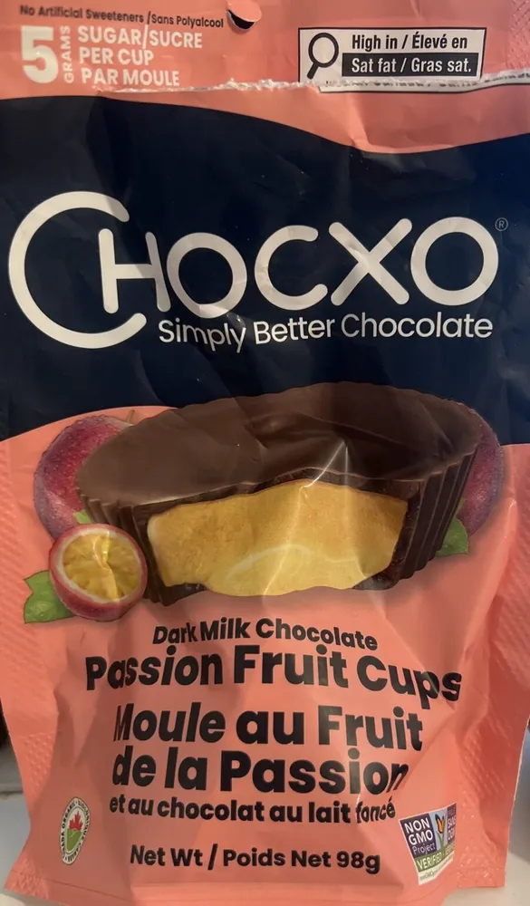 Dark Milk Chocolate Passion Fruit Cups