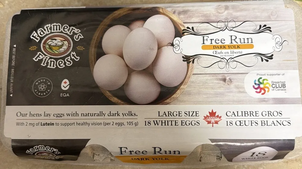 Free Run Eggs, Dark Yolk