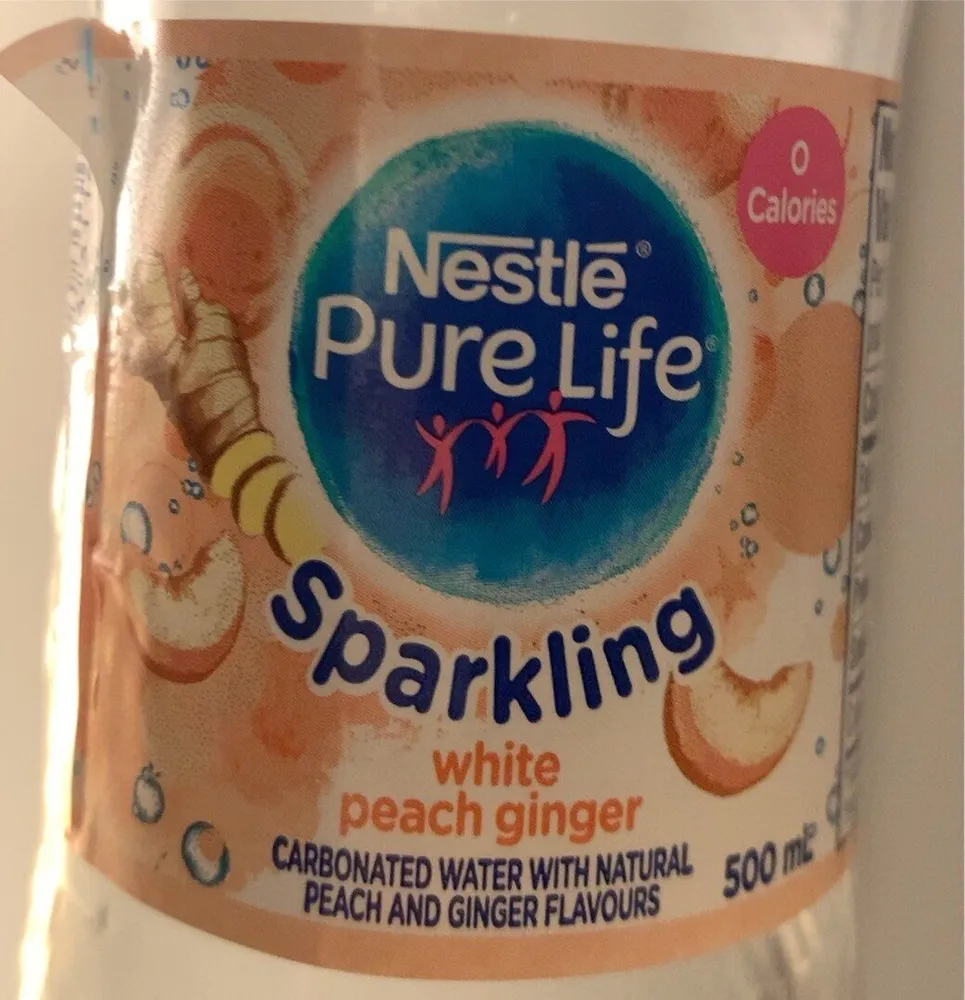 Sparkling white peach ginger water