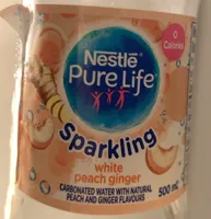 Sparkling white peach ginger water